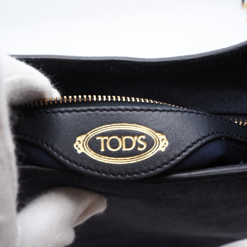 Tod's TOD’S Suede Leather Oboe Small Shoulder Bag - Handbag Navy Women's - Picture 16 of 16